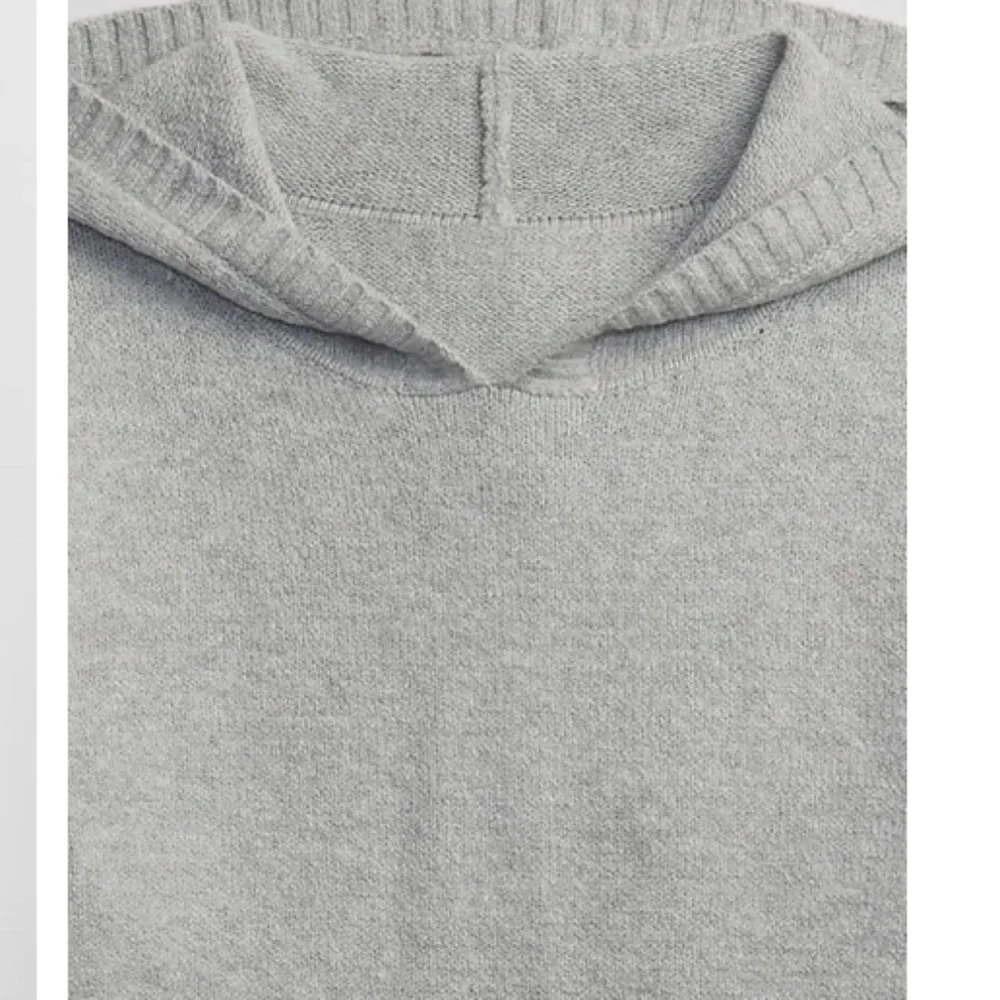 NWT GAP Cozy Knit Pullover Hooded Sweater Light Heather Gray Cotton Blend L $70 - Picture 4 of 5